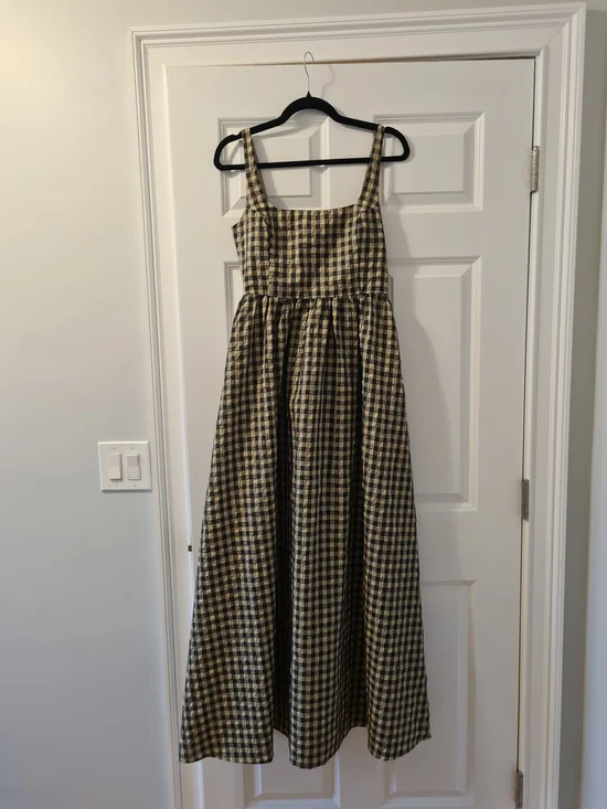 Princess Polly Gingham Square-Neck Maxi Dress in Black and Cream - Picture 5 of 7